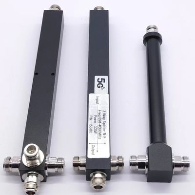 698-4200MHz N-F 3 Way Low Pim Cavity High Power Splitter in aangepaste grijze kleur