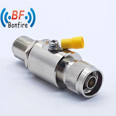 RF Dual Female Cable Connector Zilveren SMA Jack naar N Jack Schotplaat Bliksem Arrester Overspanning Beschermer 698-3800MHz