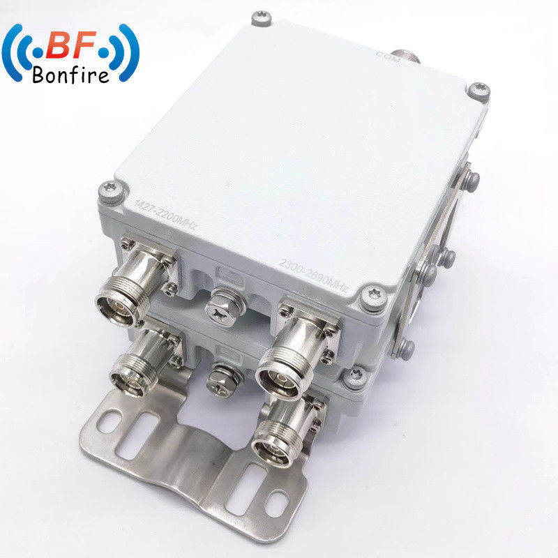 Dual-band 1710-2170MHz 2300-2690MHz DIN Female Twin-Duplexer voor de totale projectlevering