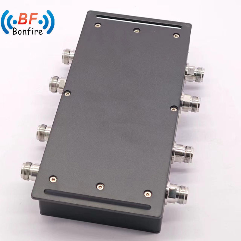 4*4 3dB Hybride koppelaar Hybride combinator 4 in 4 uit 3dB N 4.3-10 DIN Connector Grijs/rood 617-3800MHz 400W